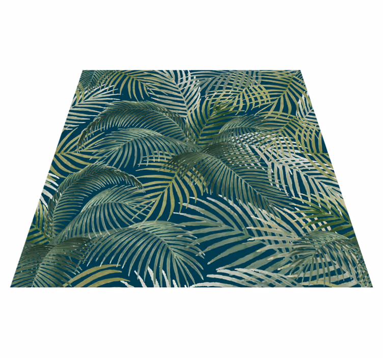 Vinyl teppich blumen mit tropischem blattmuster - TenStickers