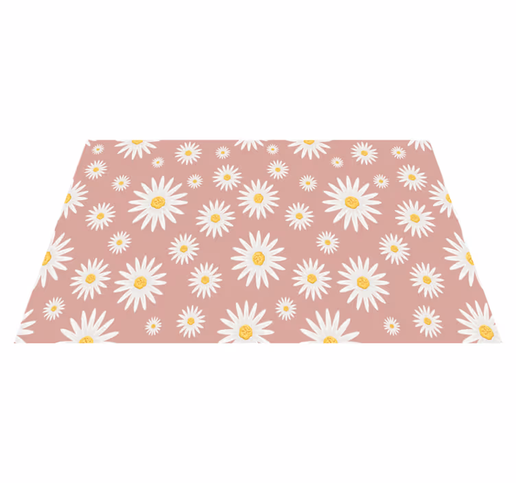 Vinyl teppich blumen mit süßem rosa gänseblümchenmuster - TenStickers