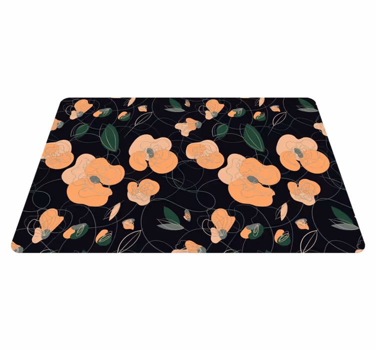 Vinyl teppich blumen lebhaftes flora und fauna muster - TenStickers
