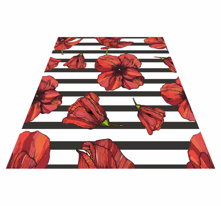Vinyl teppich blumen polnische mohnblumen - TenStickers