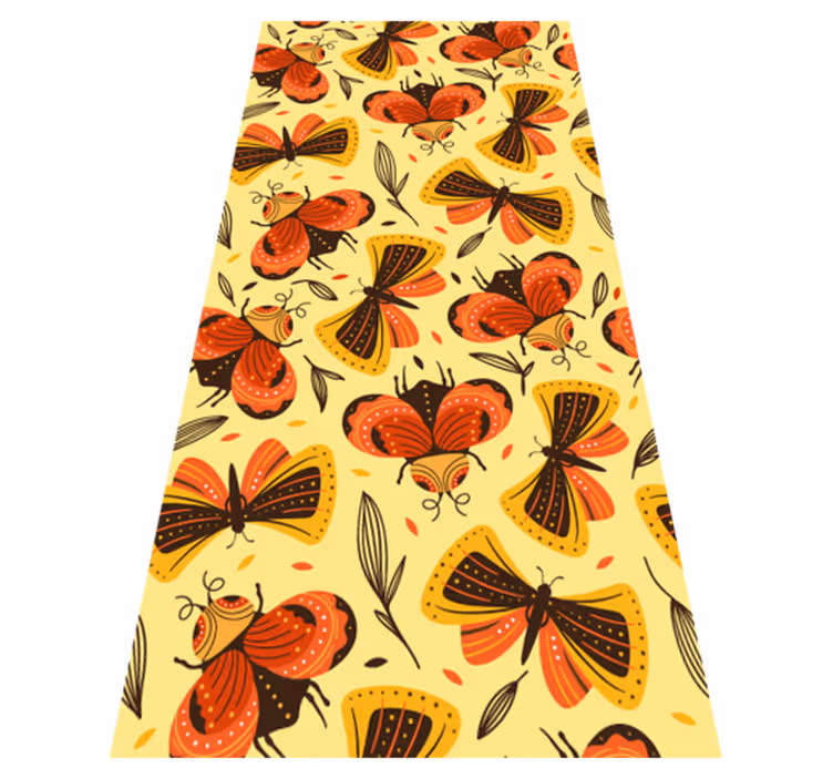 Vinyl teppich blumen mit schmetterling auf blüte - TenStickers