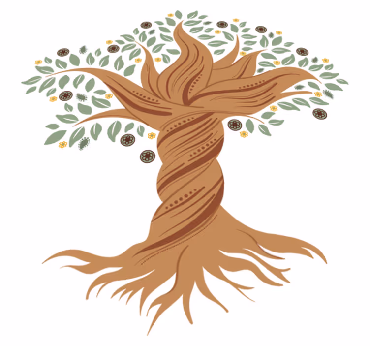 Vinyl teppich blumen baum des lebens gedreht - TenStickers