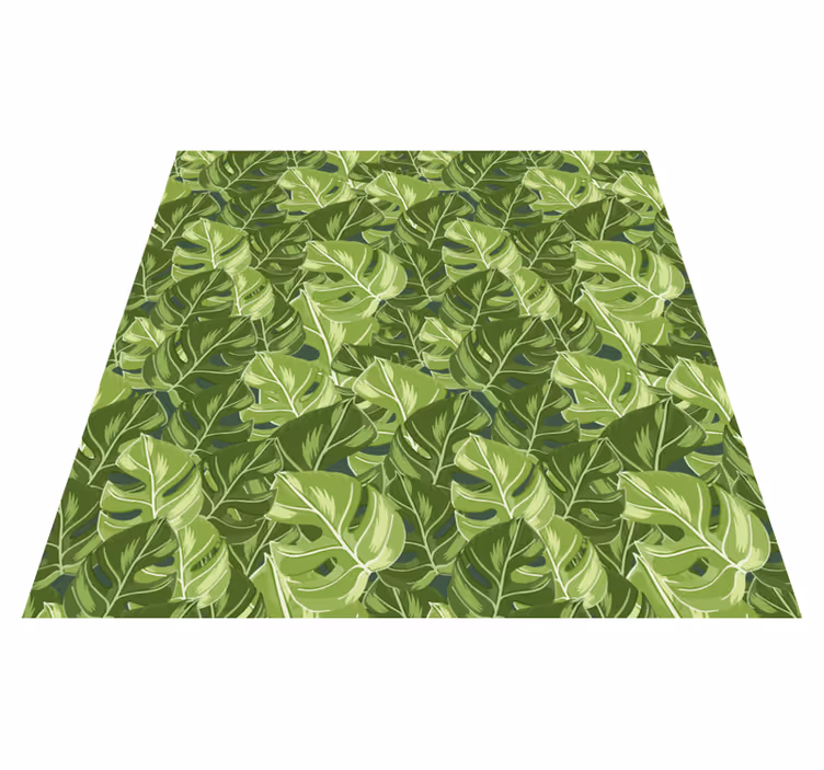 Vinyl teppich blumen im monstera pflanzendesign - TenStickers
