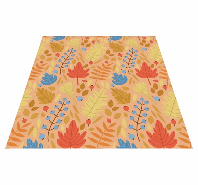 Vinyl teppich blumen mit niedlichem herbstblätterdesign - TenStickers