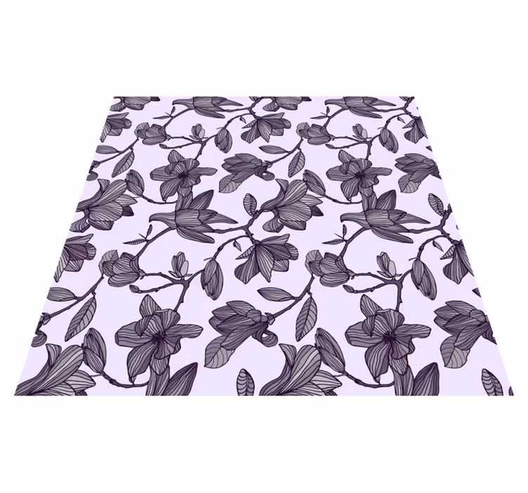 Vinyl teppich blumen im niedlichen magnolien design - TenStickers