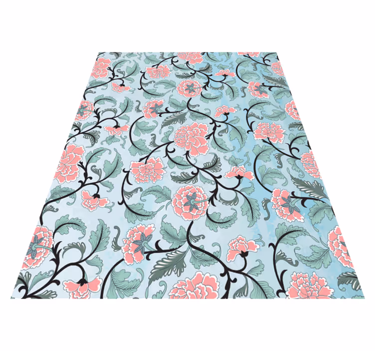 Vinyl teppich blumen mit japanischen blumenmotiven - TenStickers