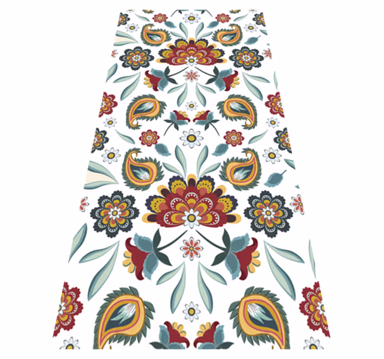 Vinyl teppich blumen im ethnischen blumenstil - TenStickers