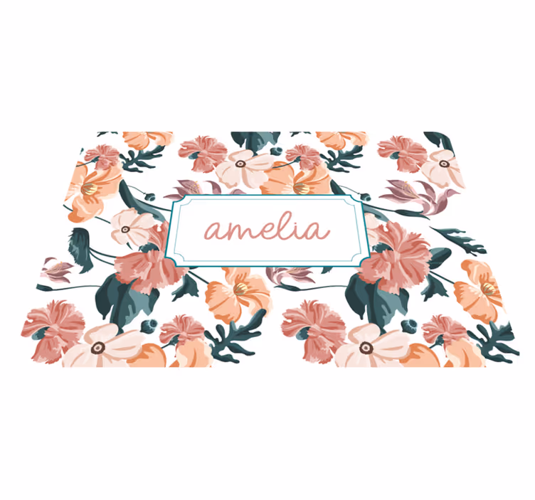 Vinyl teppich blumen im schönen pastellblumenmuster - TenStickers