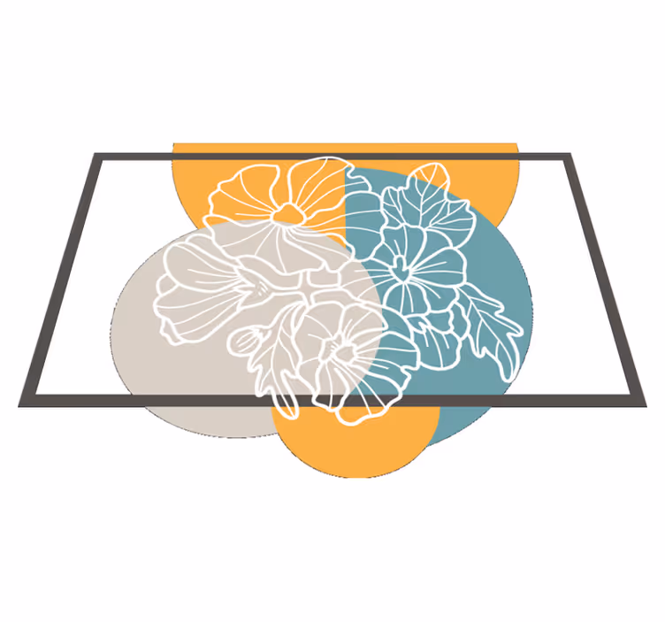 Vinyl teppich blumen niedliches minimalistisches rechteck - TenStickers
