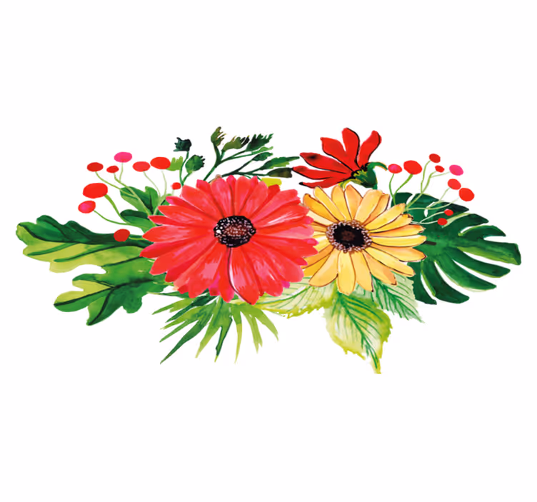 Vinyl teppich blumen im eleganten horizontalen design - TenStickers