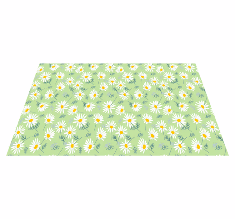 Vinyl teppich blumen mit muster aus gänseblümchen - TenStickers