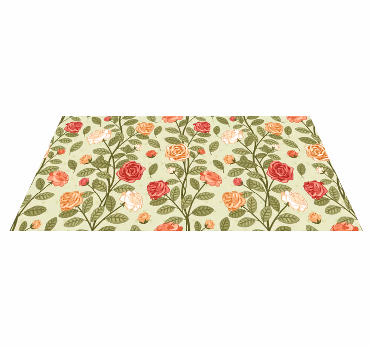 Vinyl teppich blumen set aus vintage rosen - TenStickers