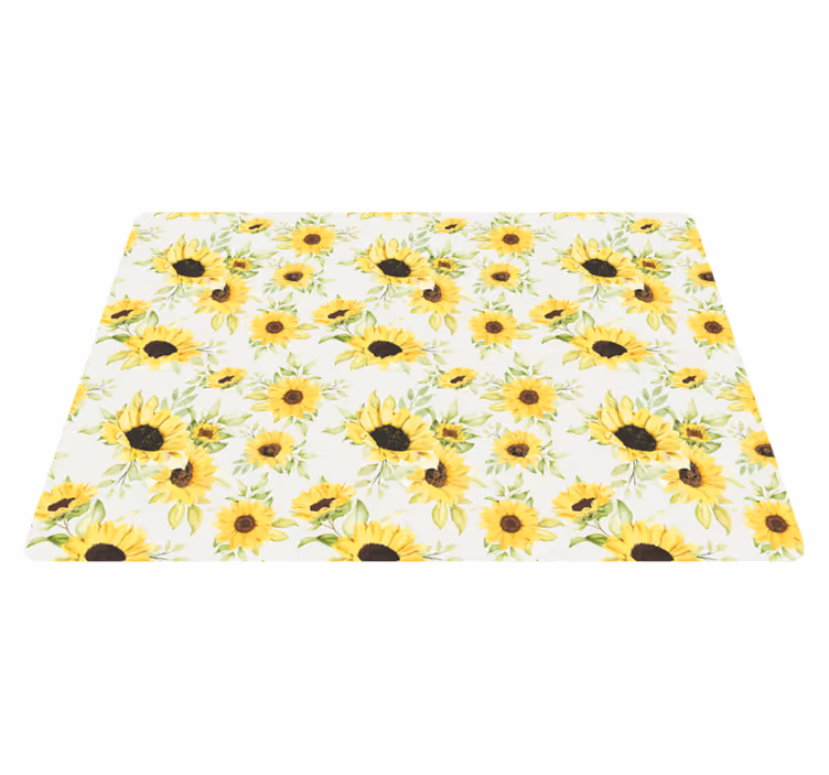 Vinyl teppich blumen mit schönem aquarell sonnenblumenmuster - TenStickers