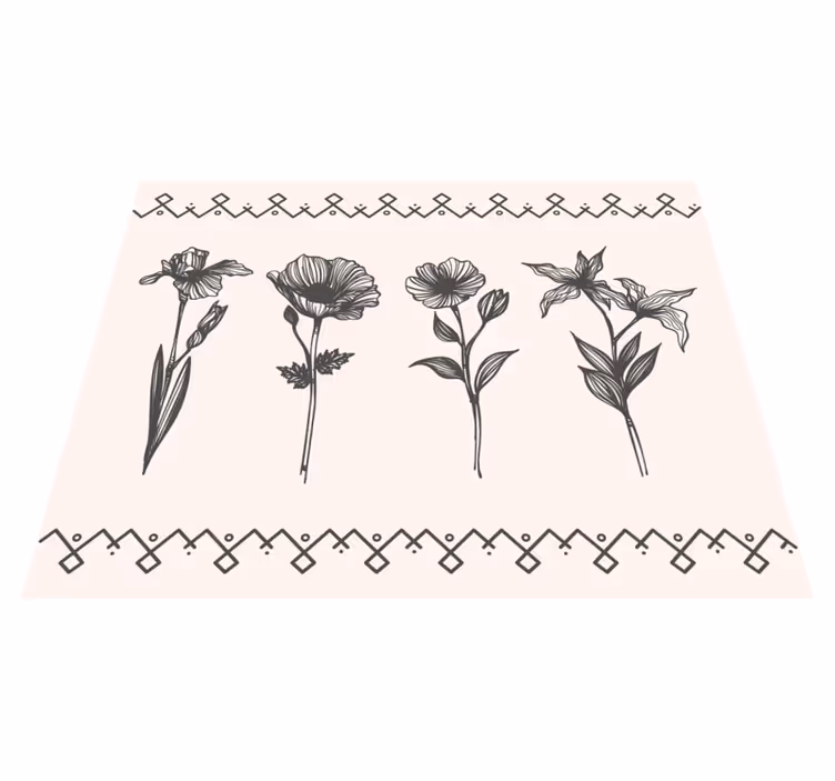 Vinyl teppich blumen realistische vintage botanik - TenStickers
