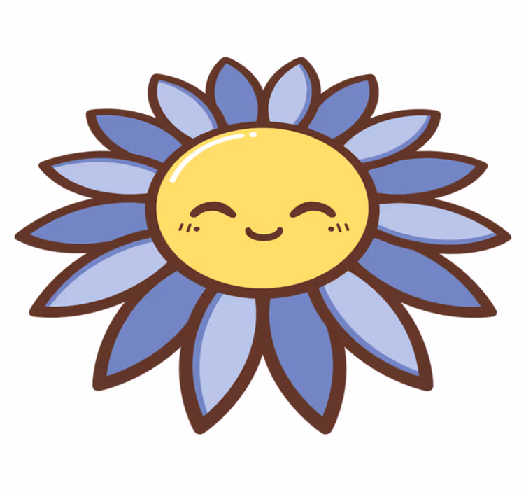 Vinyl teppich blumen silhouette glückliche lila blume - TenStickers