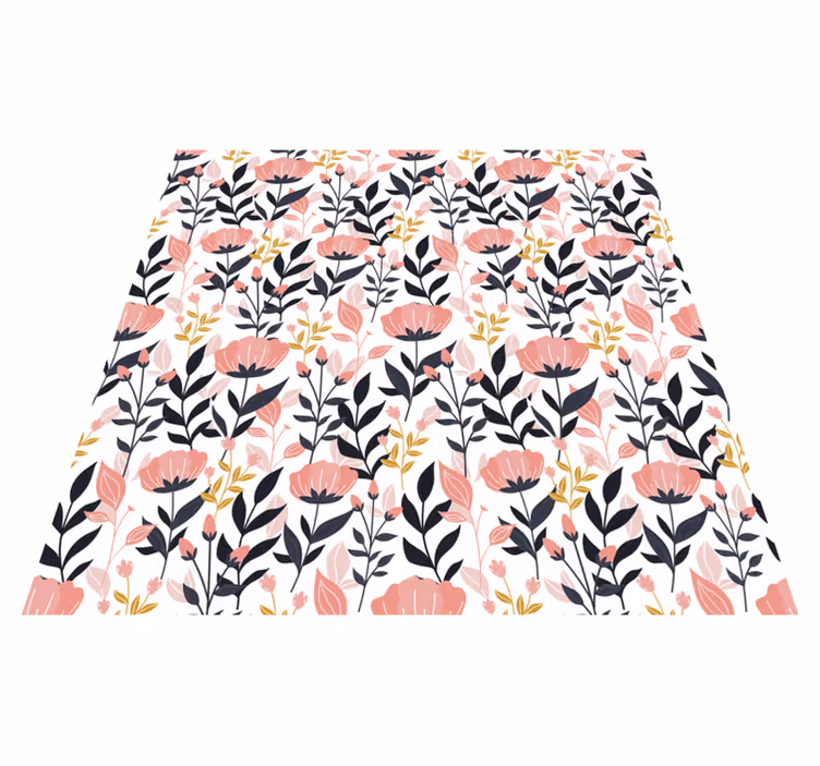 Vinyl teppich blumen in pink - TenStickers