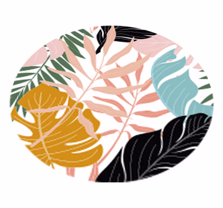 Vinyl teppich blumen mit buntem abstraktem muster - TenStickers
