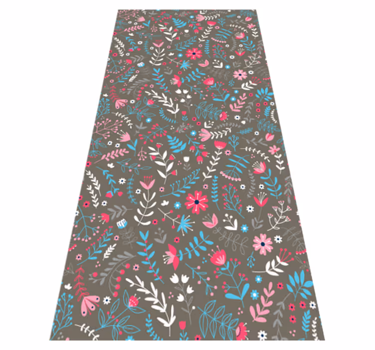 Vinyl teppich blumen bunter zierlicher blumendruck - TenStickers