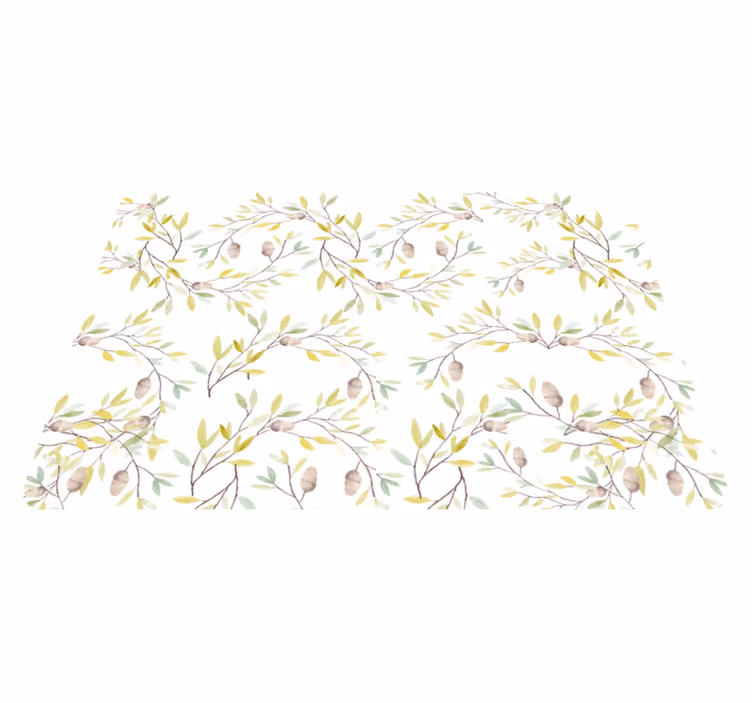 Vinyl teppich blumen im original aquarellblättermuster - TenStickers