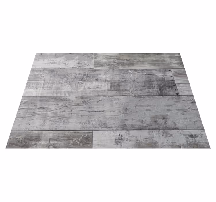Vinyl teppich esszimmer in grauen holzplanken - TenStickers