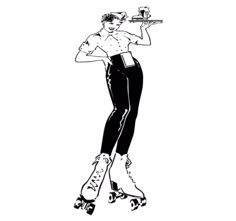 Vinyl teppich küche im vintage kellnerstil - TenStickers