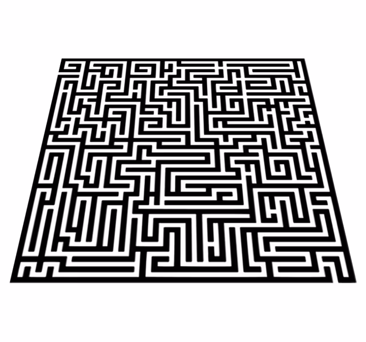 Vinyl teppich esszimmer schwarzweiß labyrinth - TenStickers