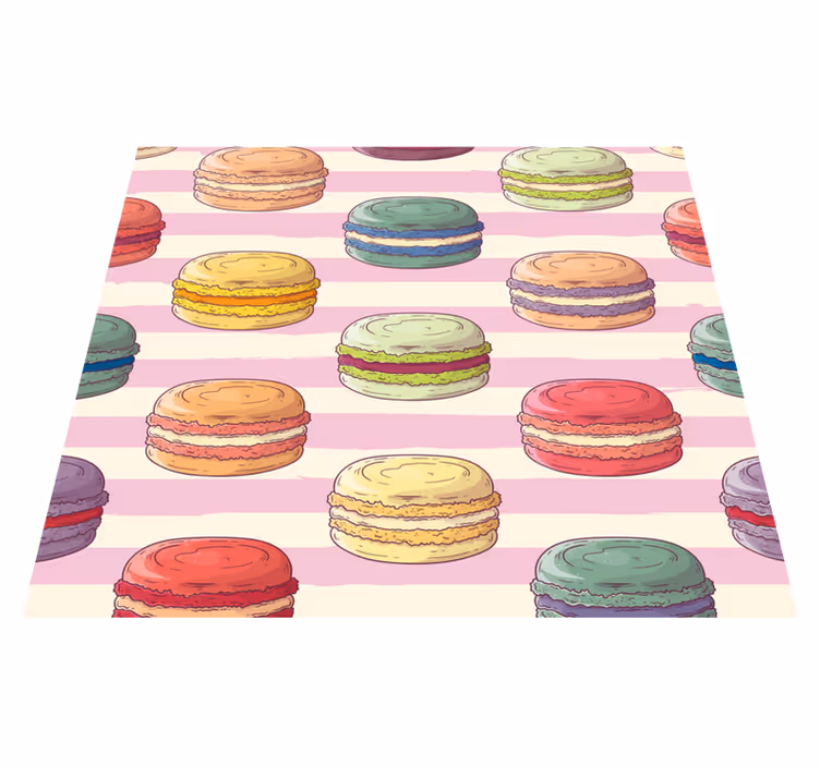 Vinyl teppich küche retro macarons - TenStickers