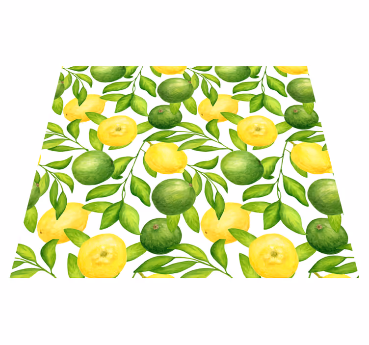 Vinyl teppich küche zitronen und limetten - TenStickers