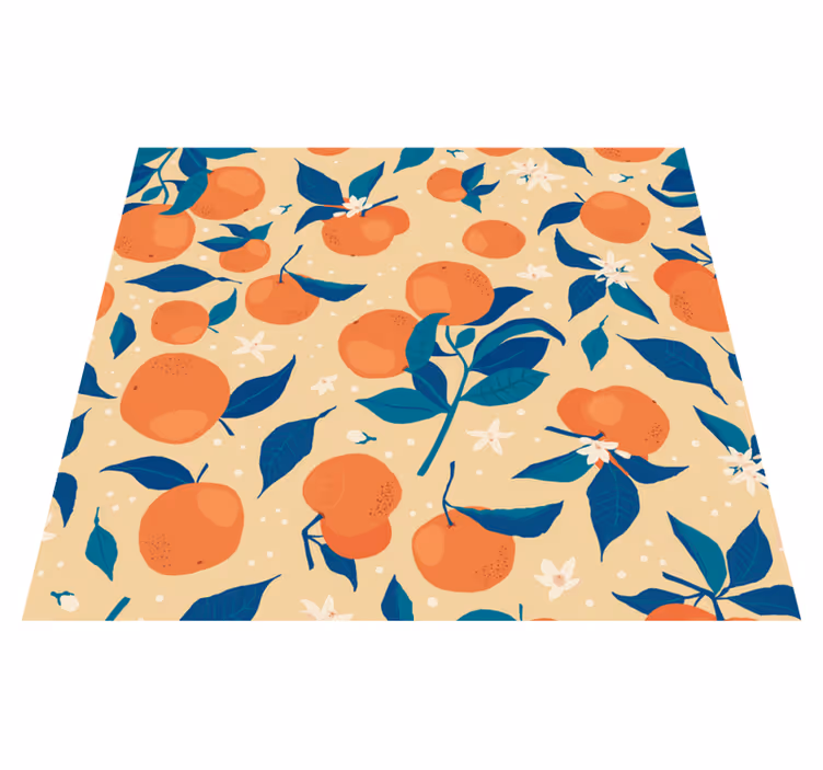 Vinyl teppich küche mit orangenfruchtmuster - TenStickers