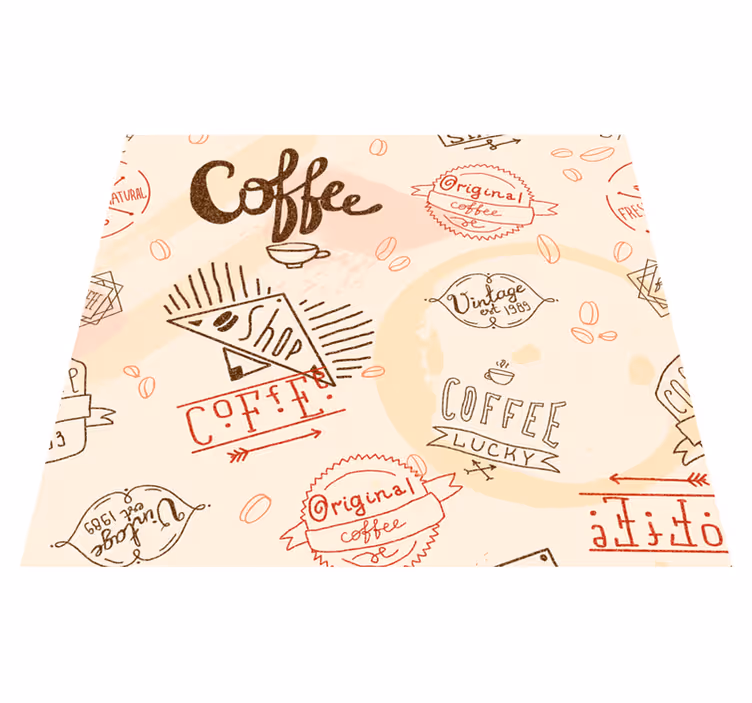 Vinyl teppich küche mit kaffeetassen motiven - TenStickers