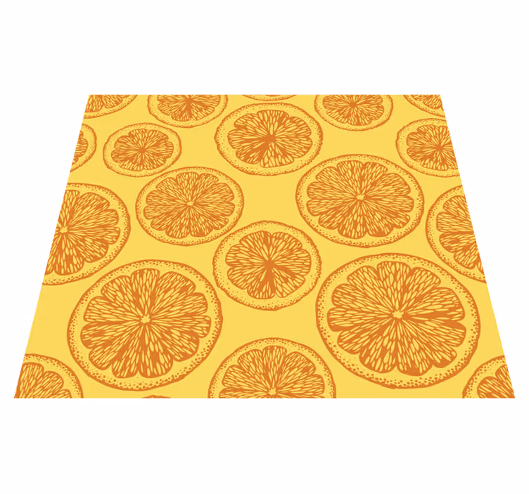 Vinyl teppich küche mit orangefarbenem handmuster - TenStickers