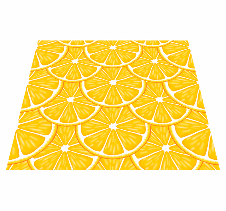 Vinyl teppich küche mit orangefarbenem muster - TenStickers