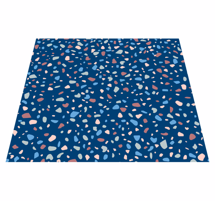Vinyl teppich küche in dunklem blauen terrazzo - TenStickers