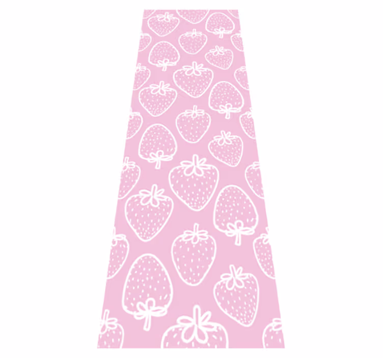 Vinyl teppich küche nahtloses pinkes erdbeerdesign - TenStickers
