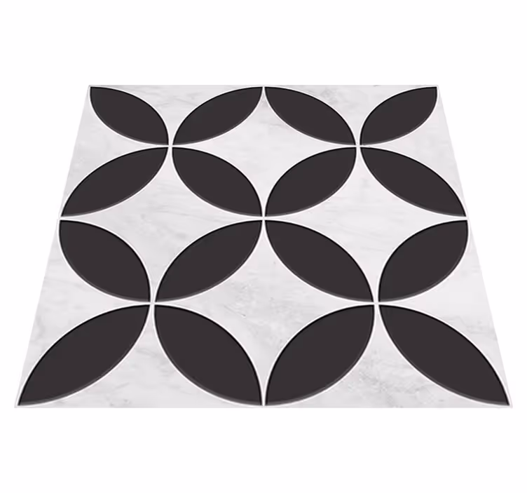 Vinyl teppich bad mit hydraulischen blumenkacheln - TenStickers