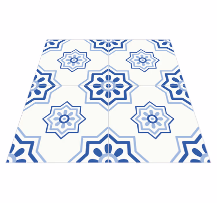 Vinyl teppich bad blauer fliesenaufkleber - TenStickers