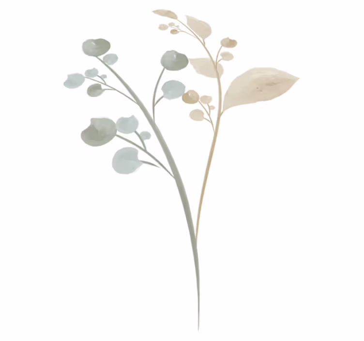 Vinyl teppich bad aquarell zweig - TenStickers