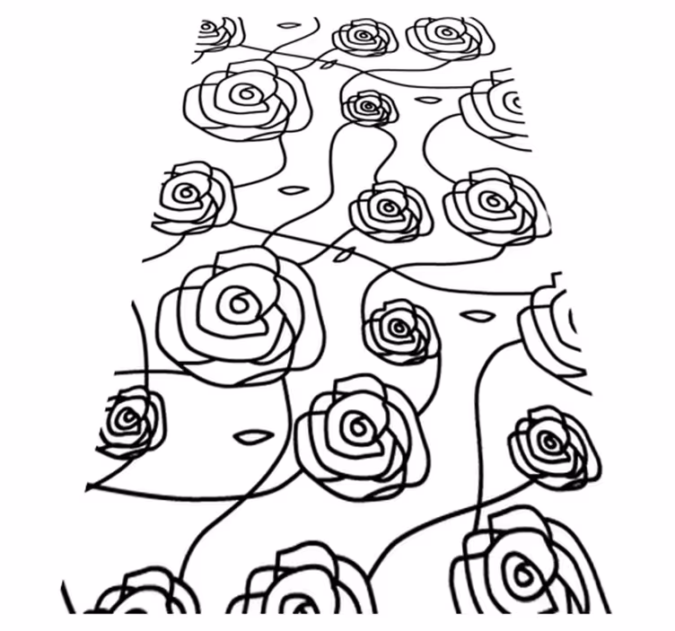 Vinyl teppich bad mit minimalistischen rosen - TenStickers
