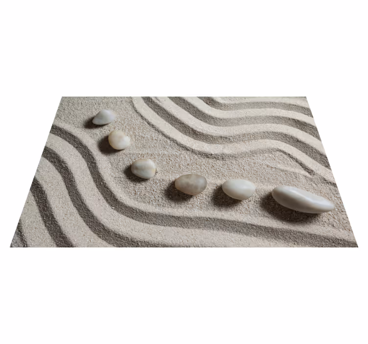 Vinyl teppich bad zen pfad sand für duschbereich - TenStickers