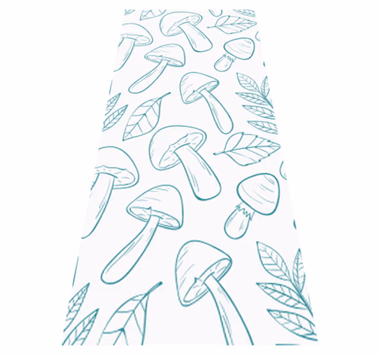 Vinyl teppich blumen mit weiß-blauem pilzmuster - TenStickers