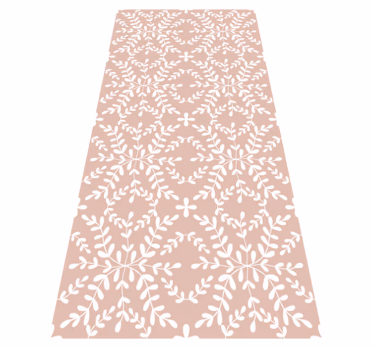 Vinyl teppich blumen mit vintage ornamentalen blättern - TenStickers