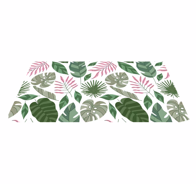 Vinyl teppich blumen tropische minimalgarten pflanzen - TenStickers