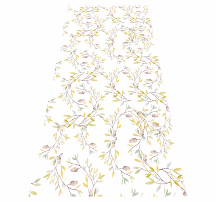 Vinyl teppich blumen mit originalem aquarellblättermuster - TenStickers