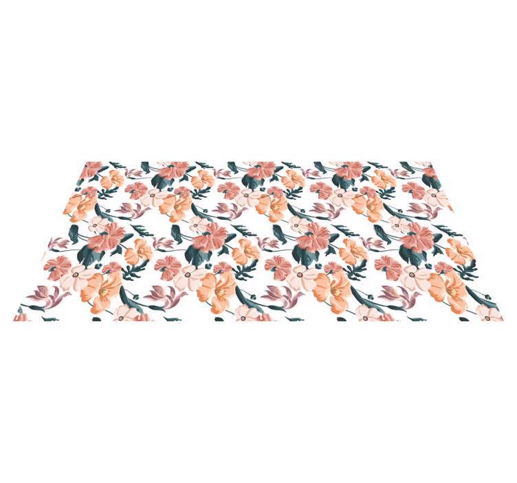 Vinyl teppich blumen mit schönem pastellblumenmuster - TenStickers