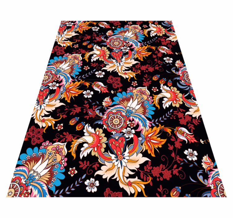 Vinyl teppich blumen bunte moderne ethno kunst - TenStickers