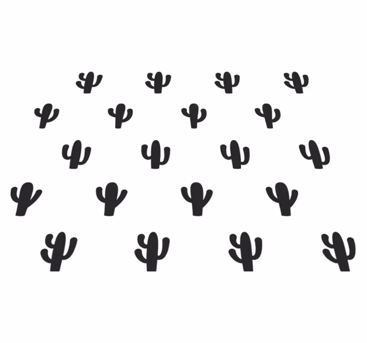 Vinyl teppich blumen mit kaktus muster design - TenStickers