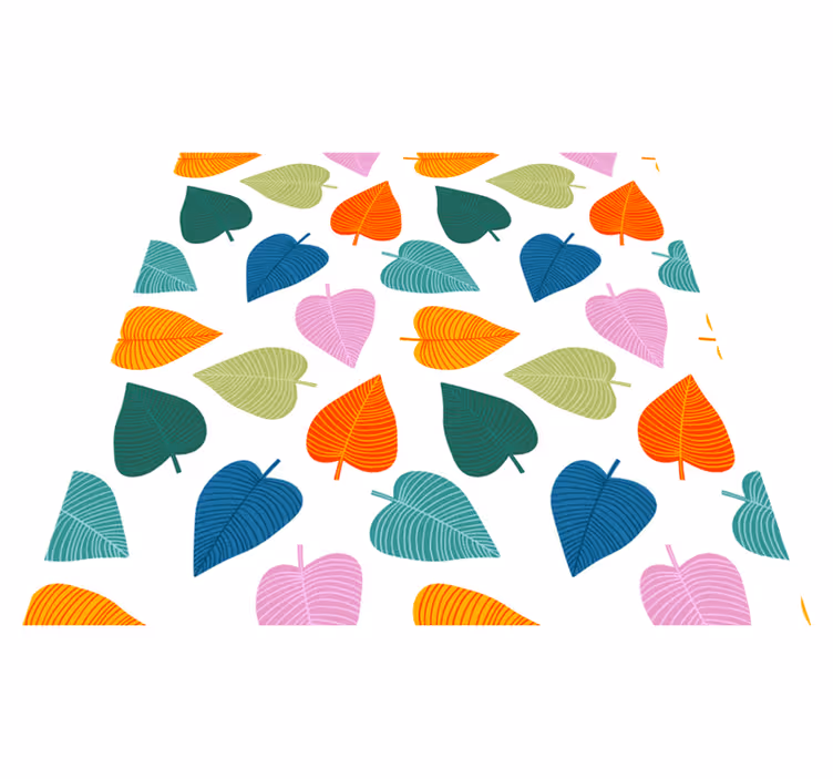 Vinyl teppich blumen mit lebhaften blattmotiven - TenStickers
