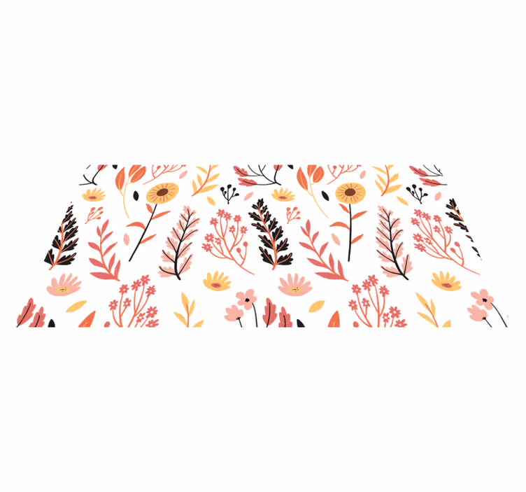 Vinyl teppich blumen mit floralem motiv deko - TenStickers