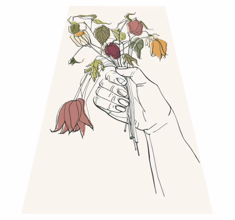 Vinyl teppich blumen mit handlichen blüten - TenStickers