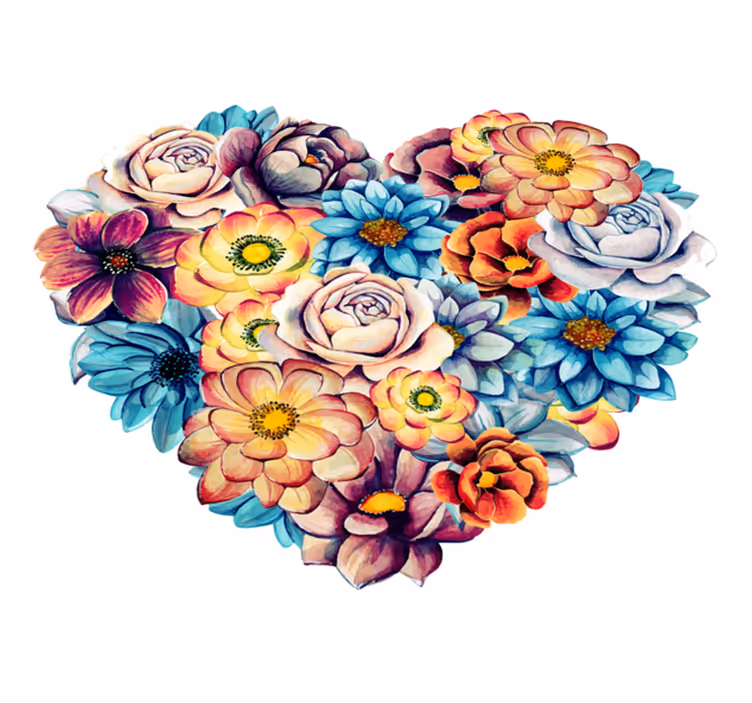 Vinyl teppich blumen herzblüten arrangement - TenStickers